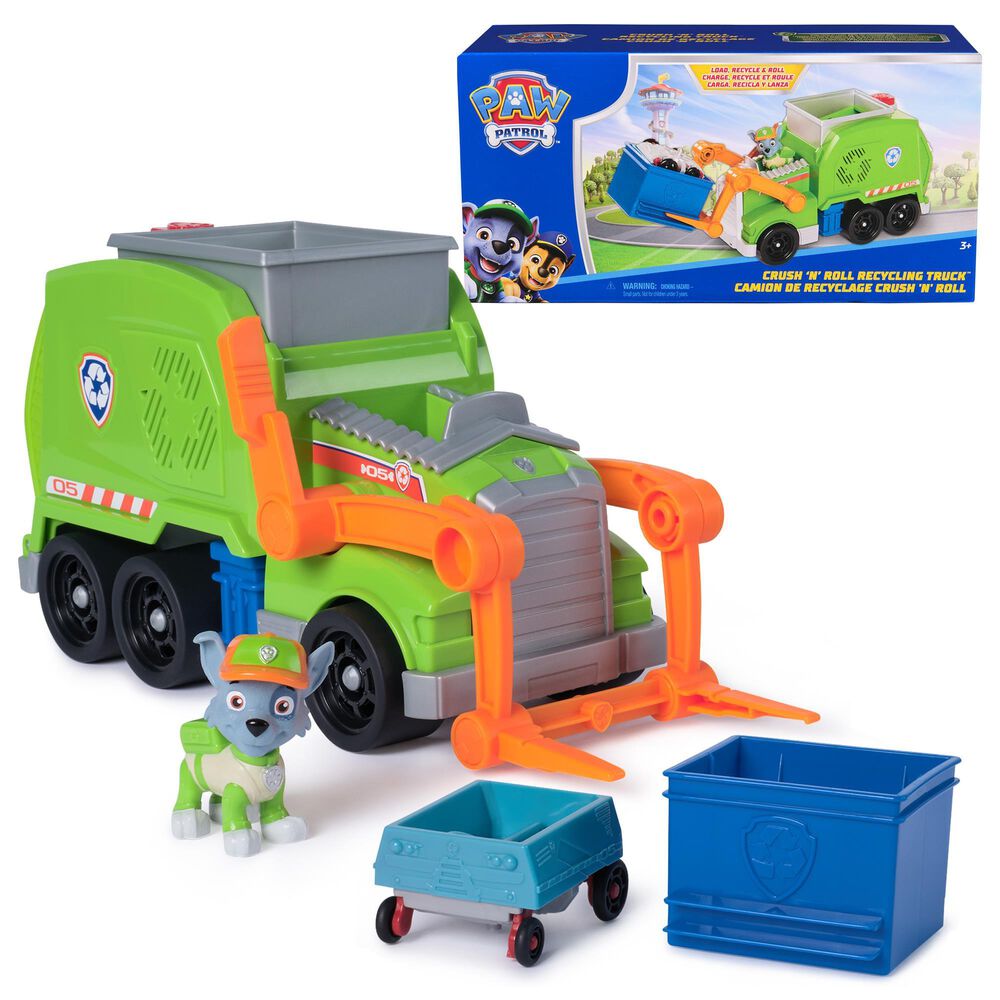 PAW Patrol PAW Patrol Rocky's Crush N' Roll Recycling Truck Vehicle, , large