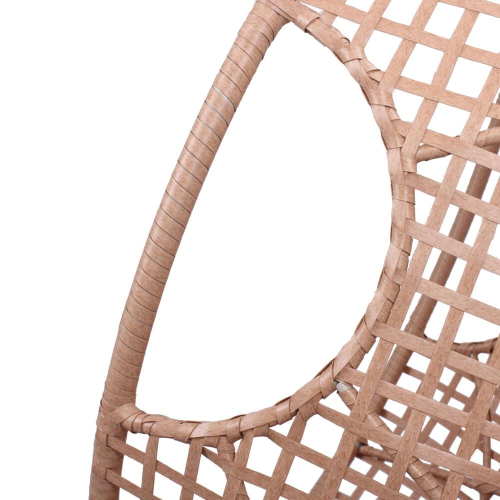 Hearth and Haven Outdoor Egg Chair with Lattice Back Natural in Beige, , large