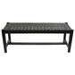 Maple and Jade 47" Leather Handmade Woven Bench in Black, , large