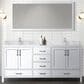 Lexora Home Jacques 72" Double Bathroom Vanity Cabinet Only in White and 70" Mirror, , large