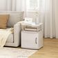 HOMLUX 3-Tier Utility Design End Table with Door in White Oak and Chrome (Set of 2), , large