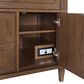 James Martin Vanities Lorelai 36" Single Vanity in Mid-Century Walnut with 3 CM White Zeus Quartz Top, , large