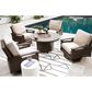 Ashley Paradise Trail Round Fire Pit Table in Medium Brown, , large