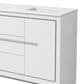 Lexora Home Lafarre 48" Double Bathroom Vanity in White with 2 cm White Cultured Marble Top and Rectangular Sinks, , large