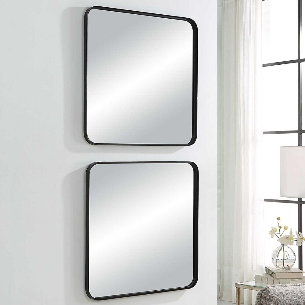 Uttermost Wall Mirror in Satin Black &#40;Set of 2&#41;, , large