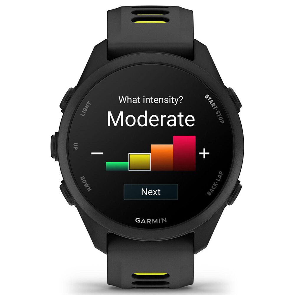 Garmin Forerunner 170 Music Smartwatch 42mm Black Case with Black and Amp Yellow Silicone Band, , large