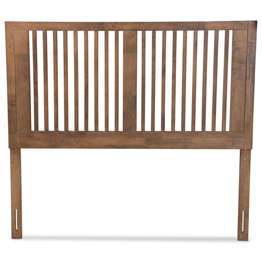 Baxton Studio Harena King Slat Headboard in Ash Walnut, , large