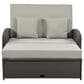 HOMLUX Wicker Rattan Double Chaise Lounge in Grey, , large