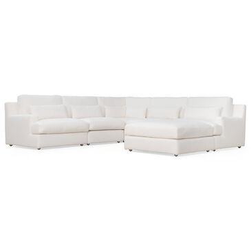 RST Brands Iwaya 6-Piece Stationary U-Shaped Sectional with Floating Ottoman in Native Linen White, , large