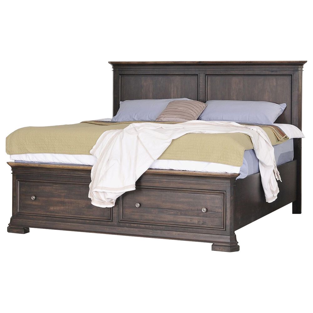 Napa Furniture Design Grand Louie 3-Piece Queen Storage Bedroom Set in Misty Night and Wheat, , large