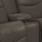 La-Z-Boy James Bonded Leather Reclining Loveseat with Middle Console in Steel, , large