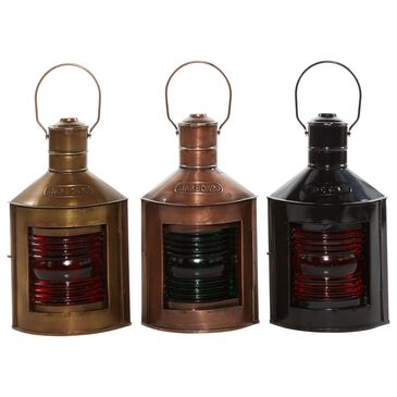 Maple and Jade 11" x 5" Metal Lantern in Multicolor (Set of 3), , large