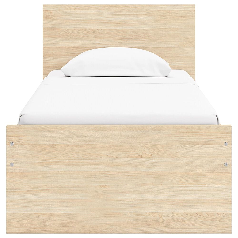 Ashley Onita Twin Panel Platform Bed with 1 Side Storage in Natural, , large