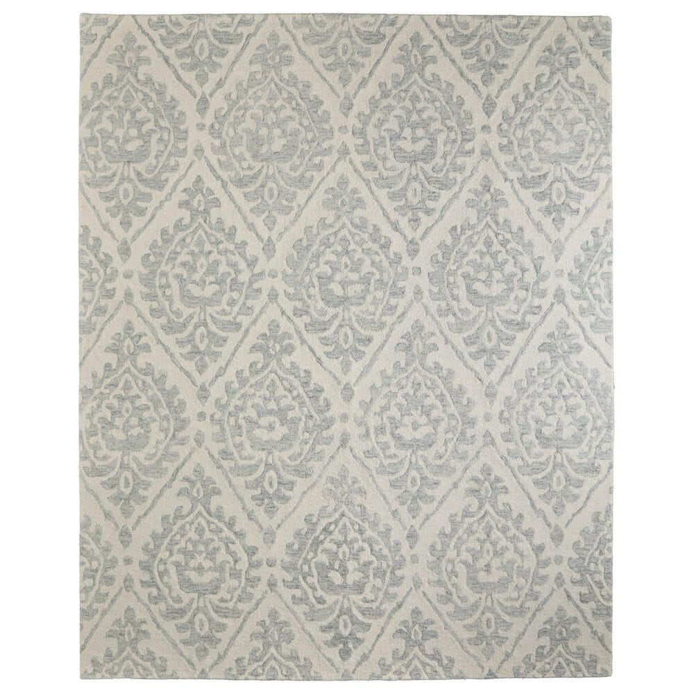 Feizy Belfort Damask Gray 5" x 8" Area Rug, , large