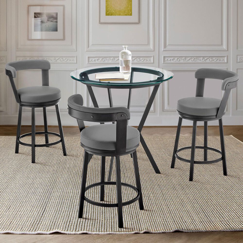 Blue River Naomi and Bryant 4-Piece Counter Height Dining Set in Matte Black, , large