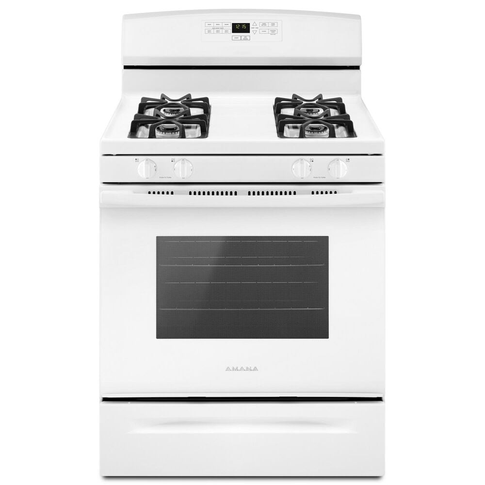 Amana 30" Freestanding Gas Range with Easy-Clean Glass Door in White, , large