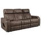Aurora Furnishings Power Reclining Sofa with Power Headrests in Teramo Brown, , large