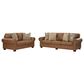 Ashley Carianna Stationary Sofa and Loveseat Set in Caramel, , large