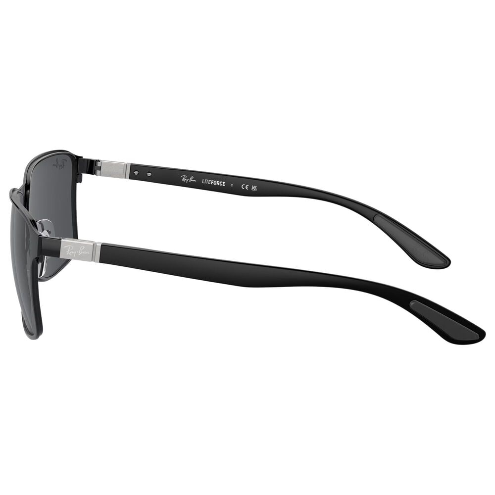 Rayban Glasses Sunglasses with Dark Grey Lenses in Polished Black on Black, , large