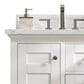 James Martin Vanities Palisades 30" Single Bathroom Vanity in Bright White with 3 cm Ethereal Noctis Quartz Top and Rectangular Sink, , large
