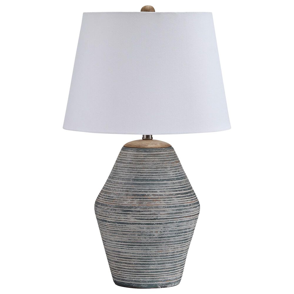 Ashley Lawrock Table Lamp in Distressed White and Antique Blue, , large
