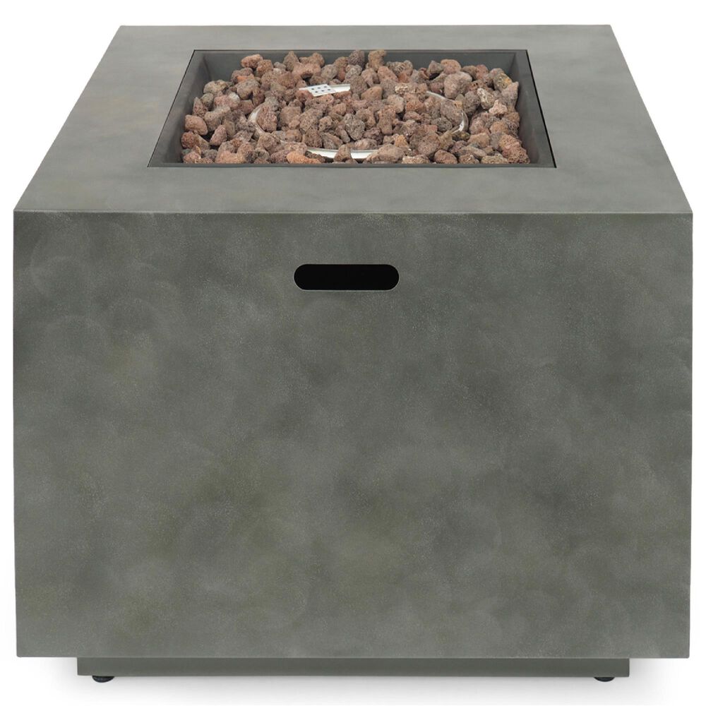 Noble House Wellington 33&quot; Square Concrete-Look Fire Pit in Brushed Brown, , large