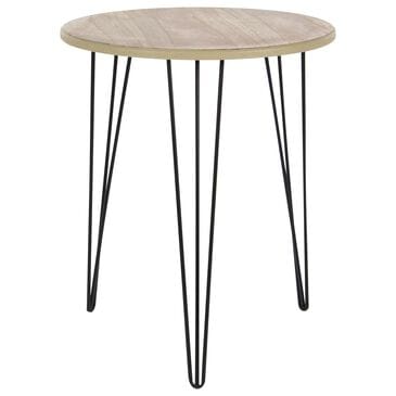 Maple and Jade Accent End Table with Hairpin Legs in Brown and Black, , large