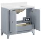 37B Kinsale 36" Single Bathroom Vanity Cabinet in Soft Blue with White Composite Stone Top and Backsplash, , large