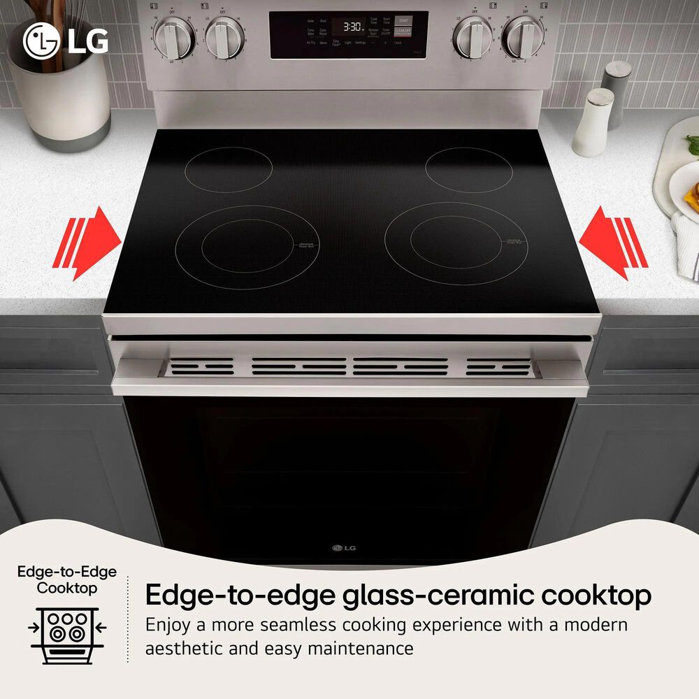 LG 6.3 Cu. Ft. Freestanding Electric Convection Smart Range in Stainless Steel, , large