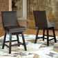 Ashley Tallenger Counter Stool Set of 2 in Dark Gray, , large