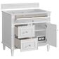James Martin Vanities Lorelai 36" Single Vanity in Bright White with 3 cm Arctic Fall Solid Surface Top, , large
