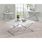 Furniture of America Moser Coffee Table Set in Glossy White and Chrome (Set of 2), , large