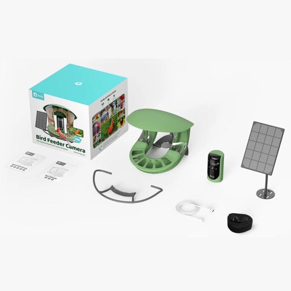 Birdfy Bird Feeder 2 with Smart Camera and Solar Panel in Green, , large