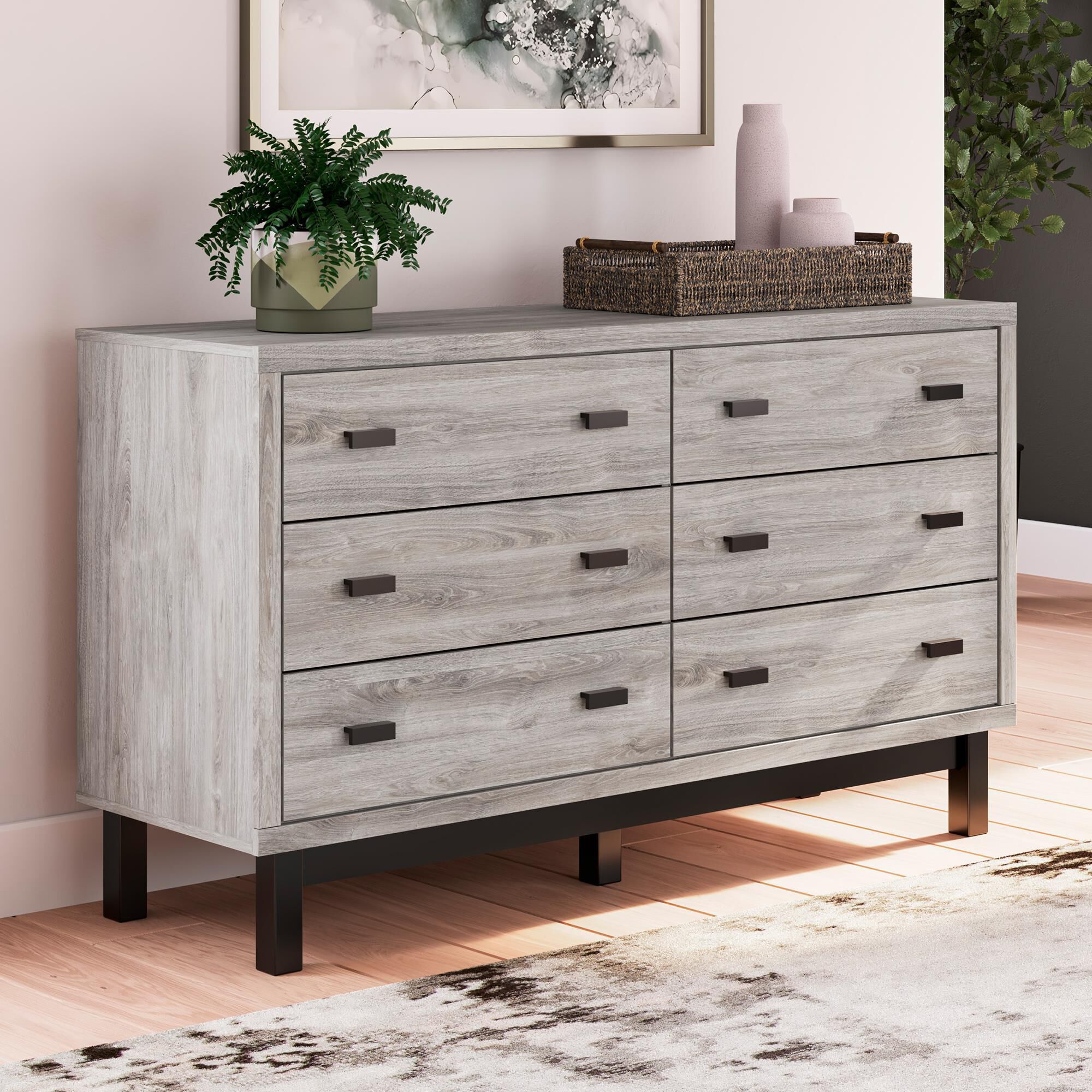 Light gray 6 sales drawer dresser