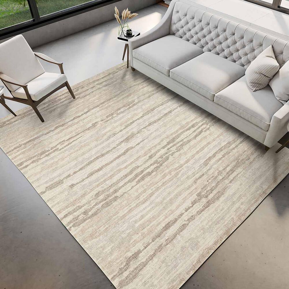 Dalyn Rug Company Brisbane Striped 8&#39; x 10&#39; Linen Area Rug, , large