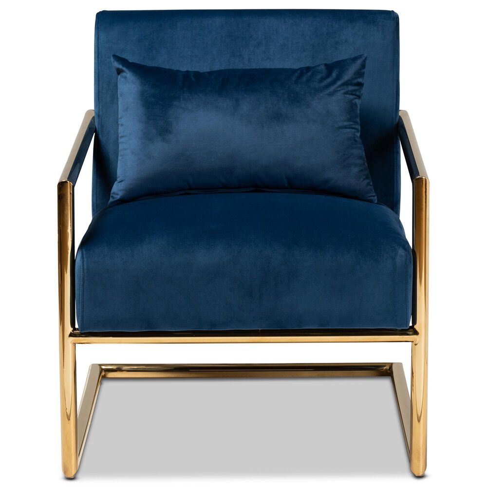 Baxton Studio Mira Arm Chair in Navy Blue, , large