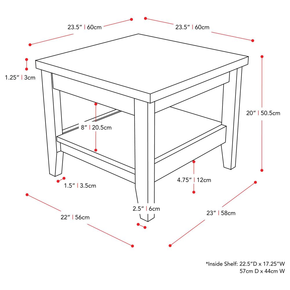 CorLiving Hollywood Side Table in Dark Grey, , large