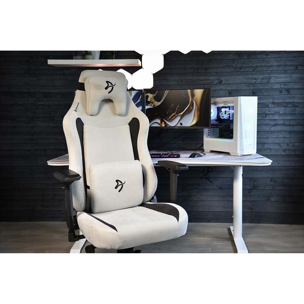 Arozzi Vernazza XL Supersoft Fabric Gaming Chair in Light Grey, , large