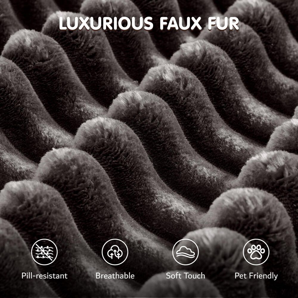 HOMLUX 59" Plush Corduroy Round Chair in Gray, , large