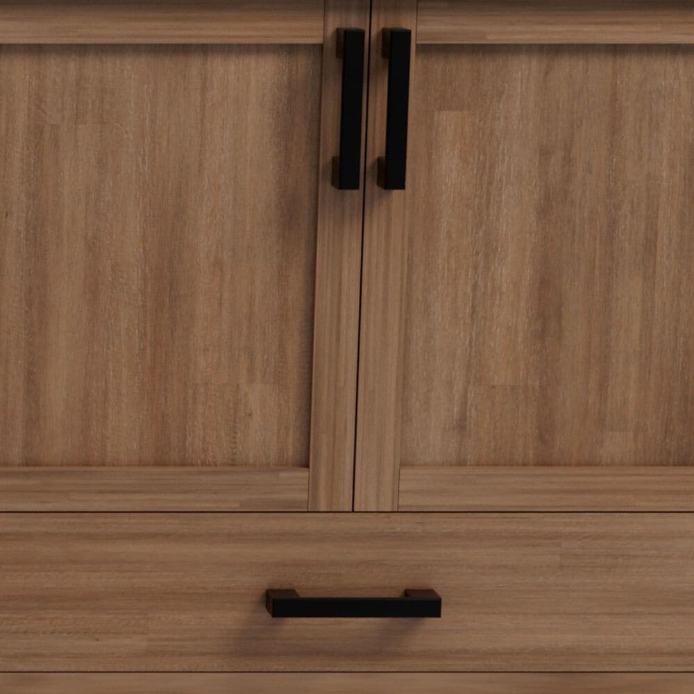 Lexora Home Ziva 84" Double Bathroom Vanity in Rustic Barnwood with 2 cm White Quartz Top and Rectangular Sinks, , large