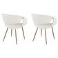LumiSource Curvo Contemporary Upholstered Chair in Antique Copper Metal and White Faux Leather by LumiSource - Set of 2, , large