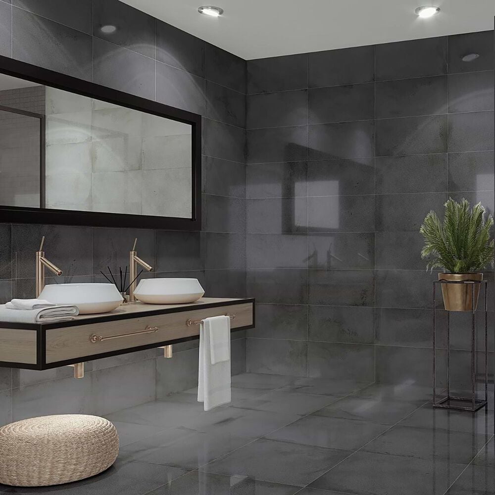 Soho Studio Angela Harris San Francisco Black 12" x 24" Matte Porcelain Tile, , large