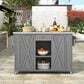 Hearth and Haven Outdoor Kitchen Island with Stainless Steel Top in Grey, , large