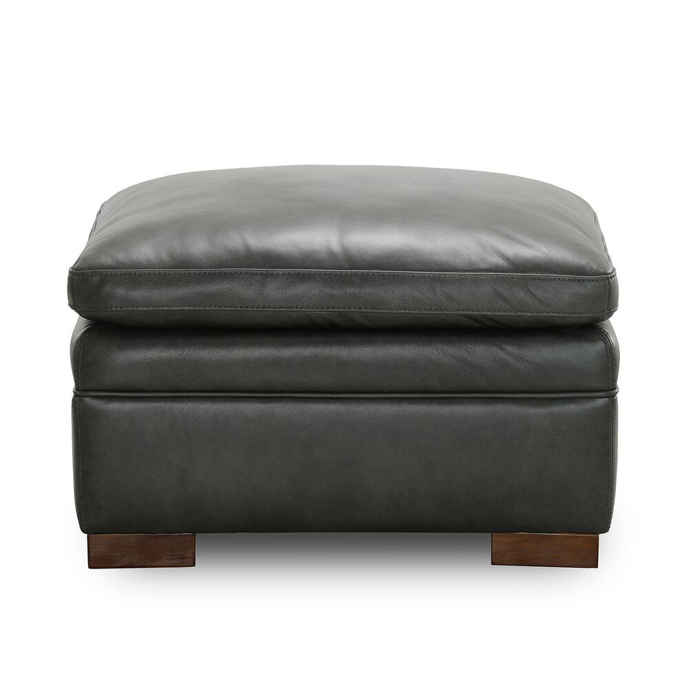 Sienna Designs Leather Ottoman in Maverick Charcoal Grey, , large