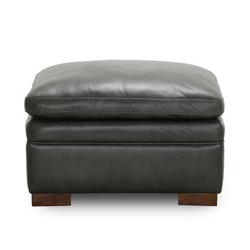 Sienna Designs Leather Ottoman in Maverick Charcoal Grey, , large