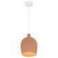 Creative Coop Sienna 1-Light Large Pendant with Terra Cotta Shape in White, , large