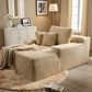 Homlux Cloud Faux Fur Chaise Lounge with Plush Pillows in Beige, , large