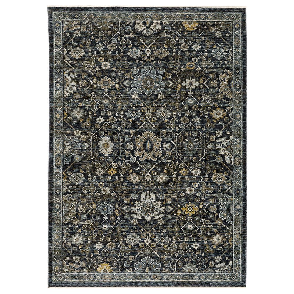 Oriental Weavers Aberdeen Floral Bust 2"3" x 7"6" Blue Runner, , large