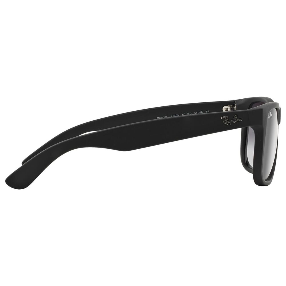 Rayban Glasses Justin Classic Sunglasses with Dark Grey Lenses in Matte Rubber Black, , large