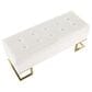 Lumisource Midas Storage Bench with White Velvet Cushion in Gold, , large